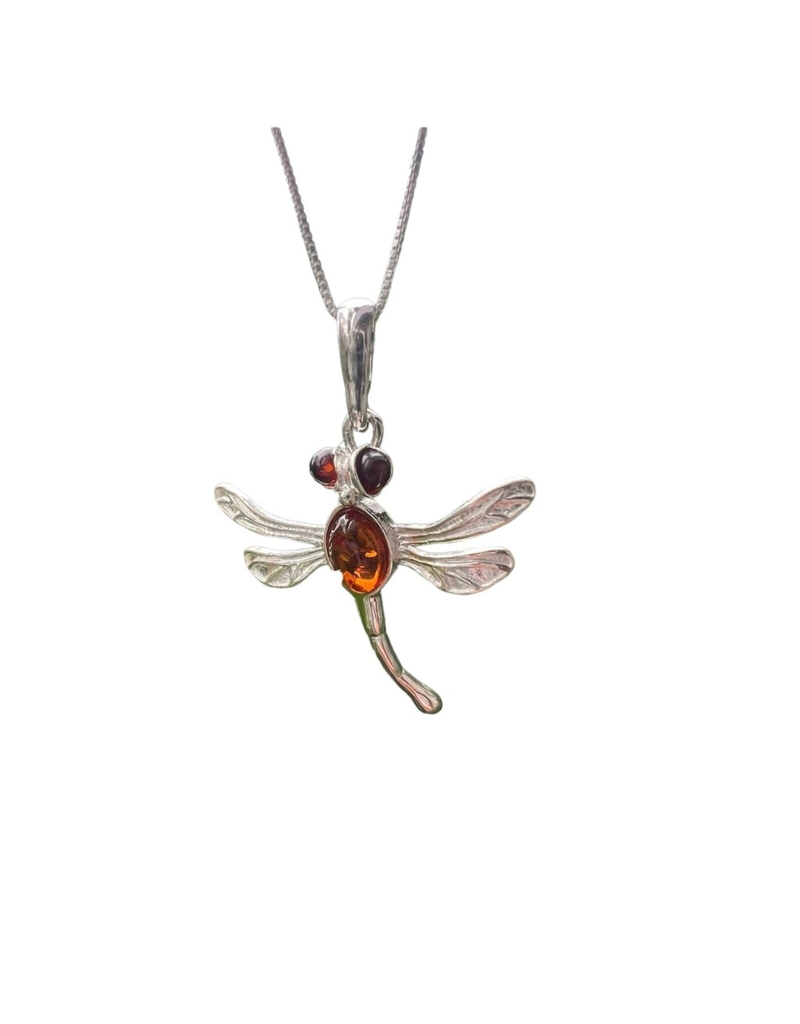 Baltic Amber Dragonfly 925 Sterling SilverPendant