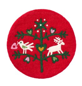 Christmas Tree Felted Wool Trivet