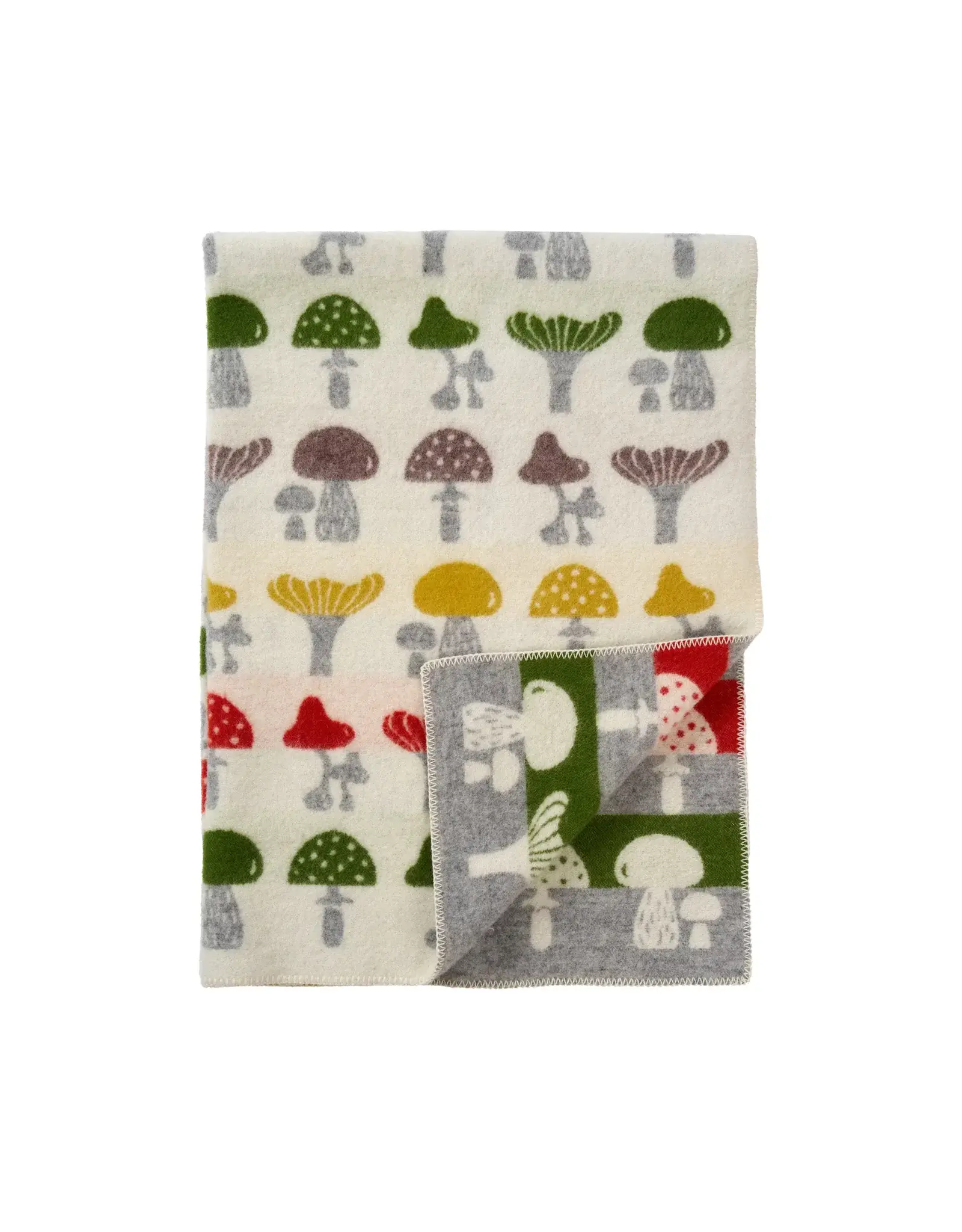 Mushrooms 100% Eco Lambs Wool  Blanket