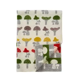 Mushrooms 100% Eco Lambs Wool  Blanket