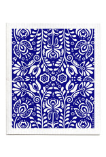 Blue Folk Floral Swedish Dishcloth