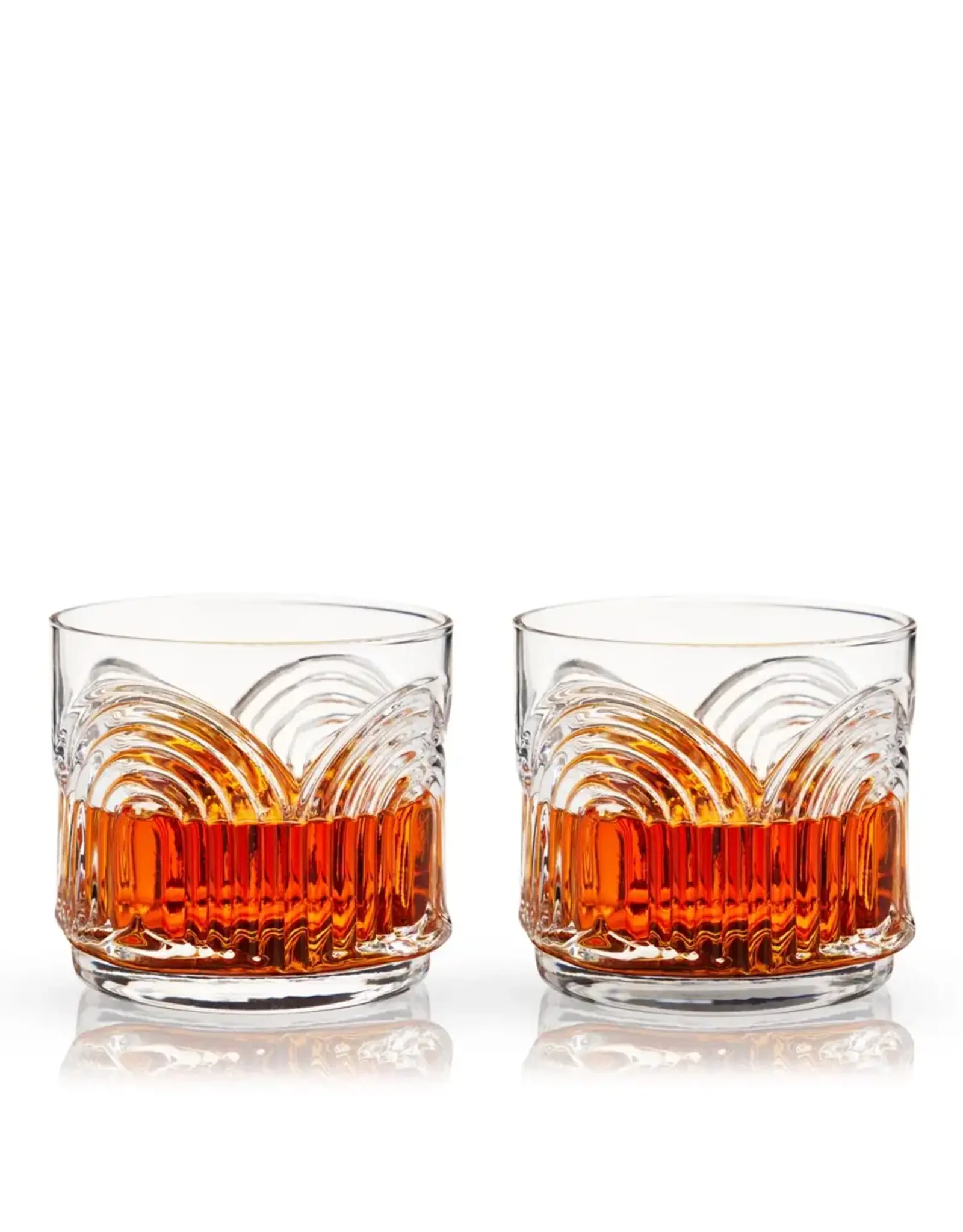 Art Deco Moderne Lowball Glasses Set of 2