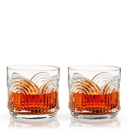 Art Deco Moderne Lowball Glasses Set of 2