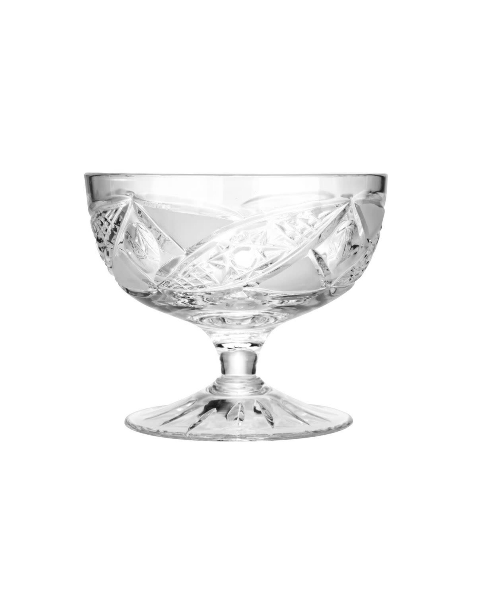 Belarusian Cut Crystal Stemmed Dessert Bowl