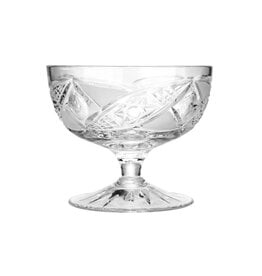 Belarusian Cut Crystal Stemmed Dessert Bowl