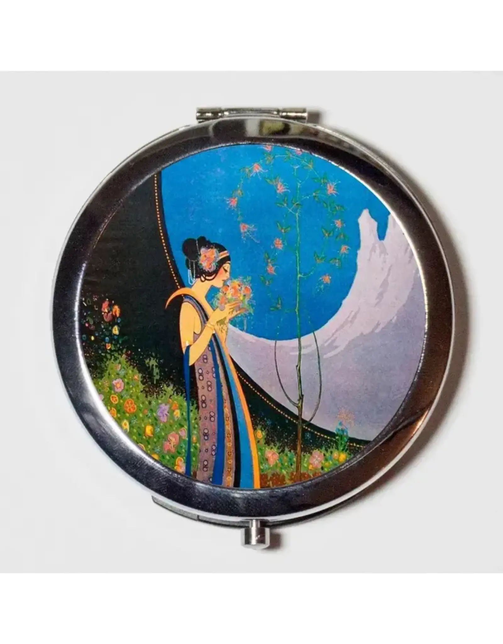 Art Deco Mountain Flowers Compact Mirror
