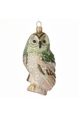 Green Owl Polish Glass Ornament