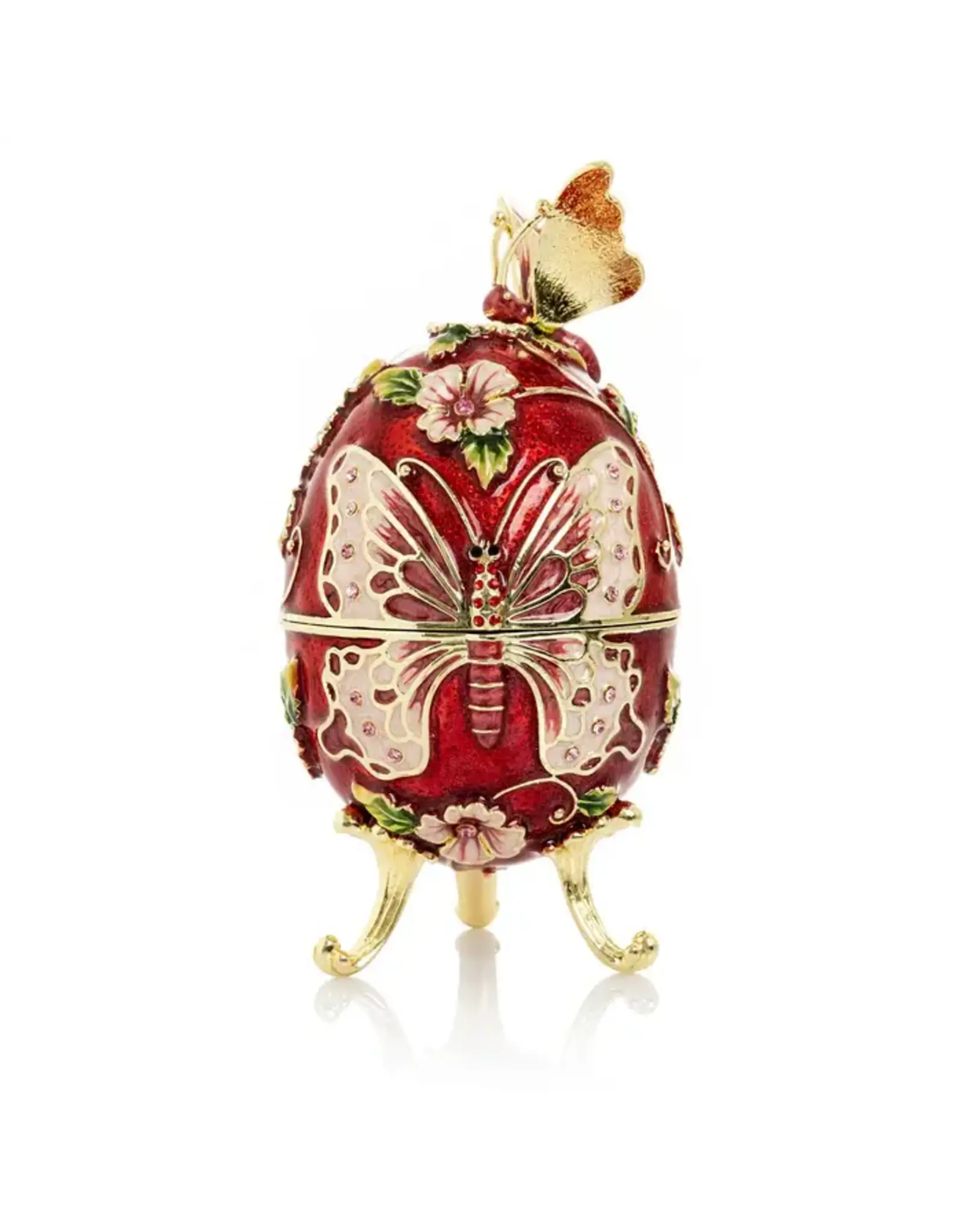 Fabergé Style Musical Egg with Butterfly Box