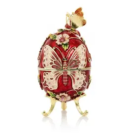 Fabergé Style Musical Egg with Butterfly Box