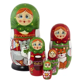Matryoshka with Cats 5 Piece