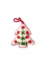 Christmas Tree Embroidered Wool Ornament