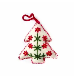 Christmas Tree Embroidered Wool Ornament