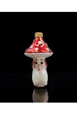 Smiling Mushroom Hand Painted Glass Ornament