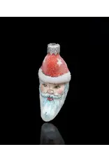 Moon Santa Hand Painted Glass Ornament