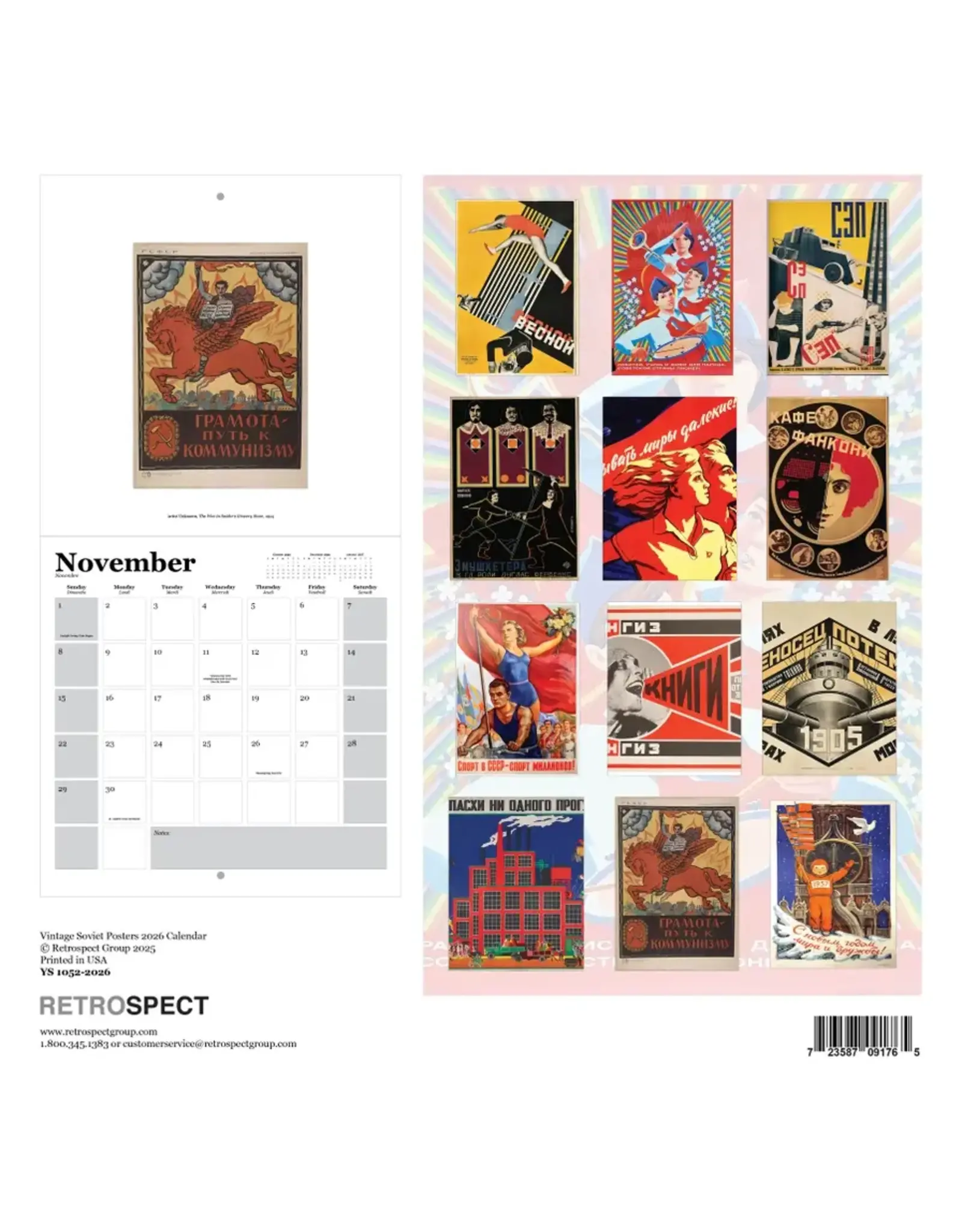 VIntage Soviet Posters Wall Calendar 2026