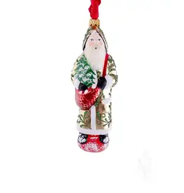 Gold Father Frost with Red Sack and Tree
