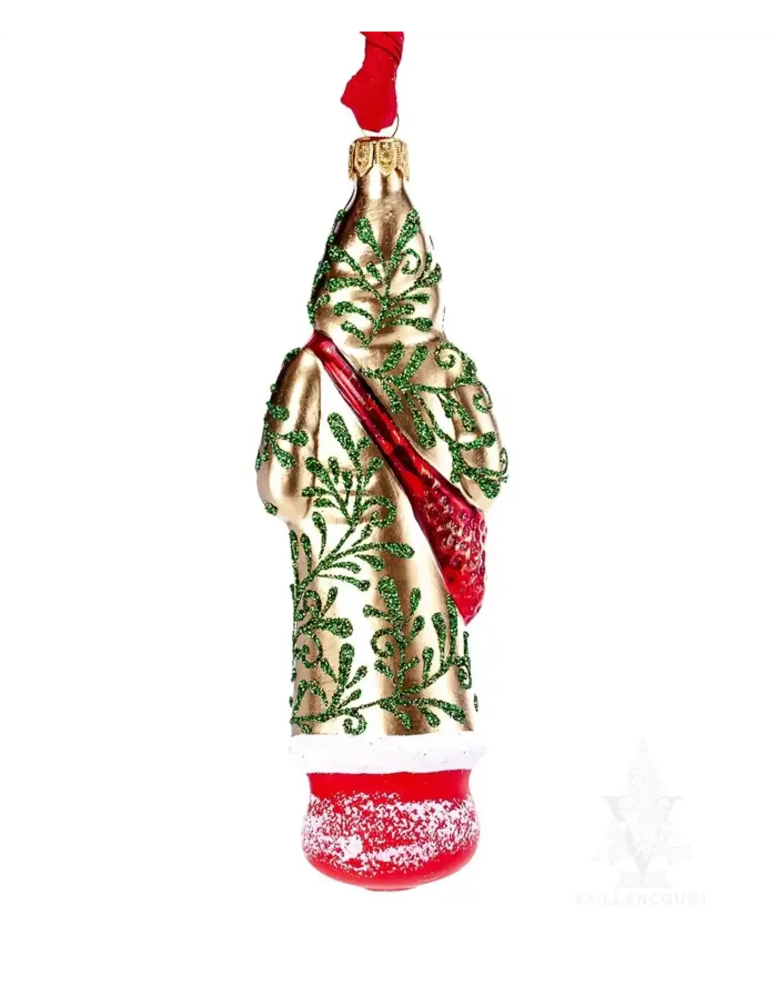 Gold Father Frost with Red Sack and Tree