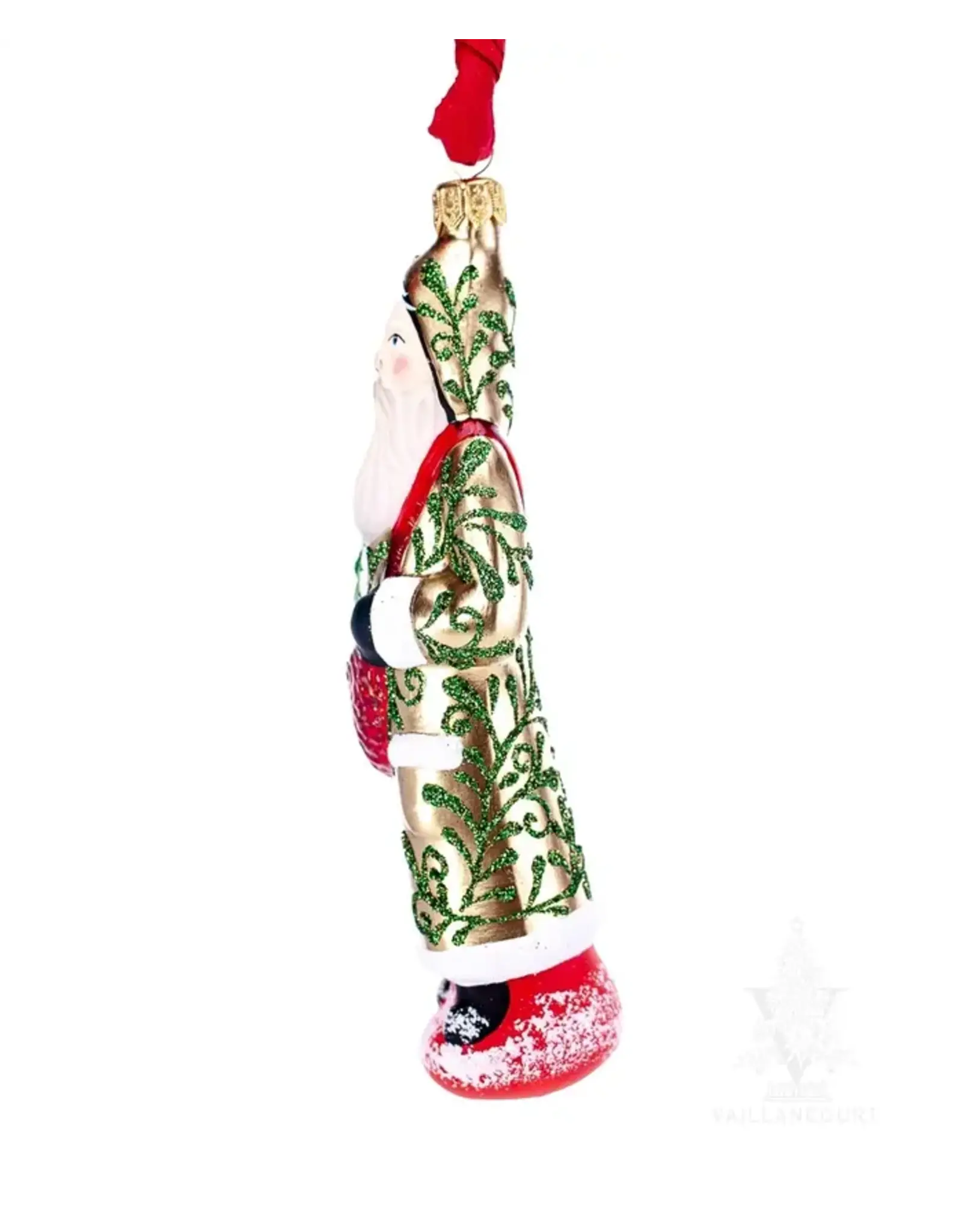 Gold Father Frost with Red Sack and Tree