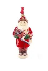 Glimmer Santa Polish Glass Ornament with Toys