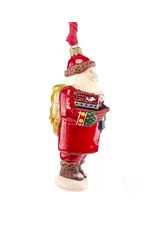 Glimmer Santa Polish Glass Ornament with Toys