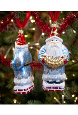 Blue Grandfather Frost Glass Ornament