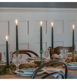 Dark Green Long Taper Candles