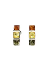 Multi Color Amber Stud Earrings