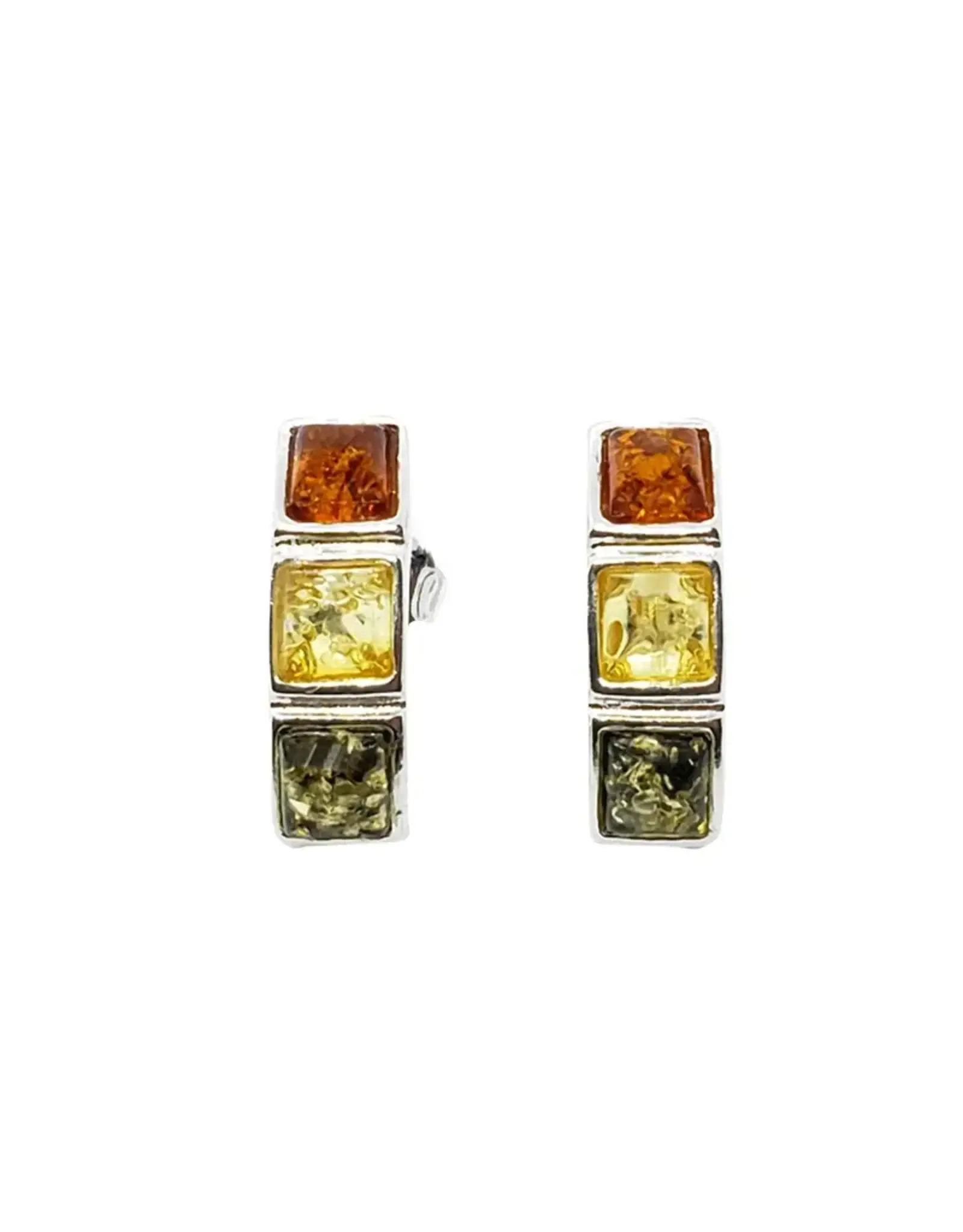 Multi Color Amber Stud Earrings