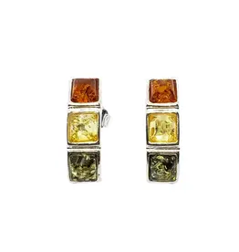Multi Color Amber Stud Earrings
