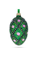 Rose Trellis Glass Egg Ornament