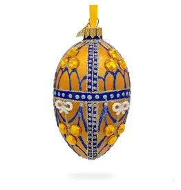 Golden Jewels Glass Egg Ornament