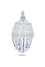 Pearl on Frosted Glass Egg Ornament