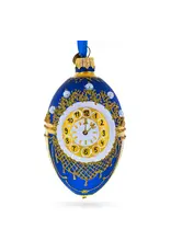 Romanov 1900 Clock Glass Fabergé Style Egg Ornament
