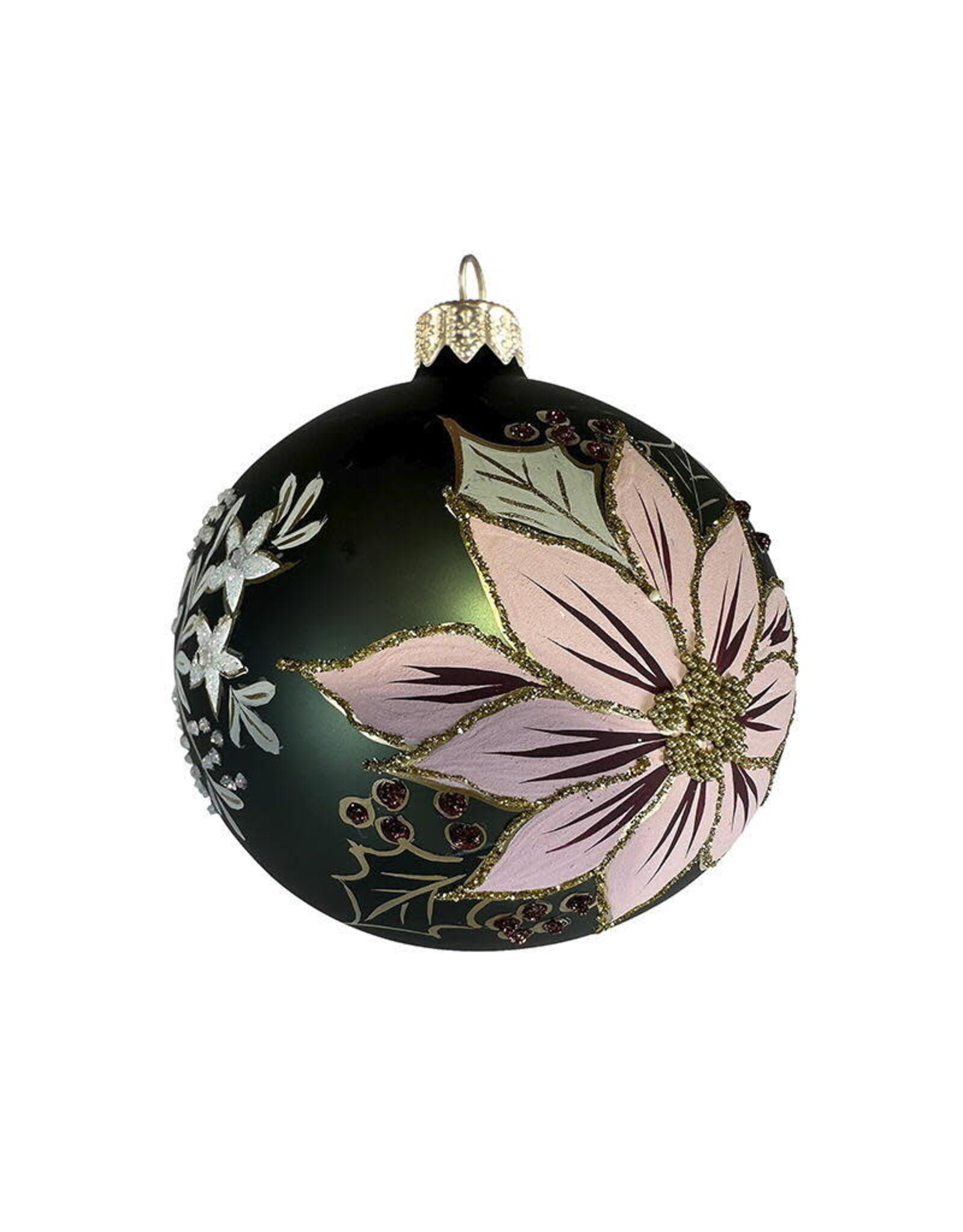 Poinsettia Polish Glass Ornament