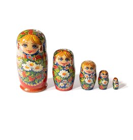 Daisies & Berries Matryoshka 5 Pc