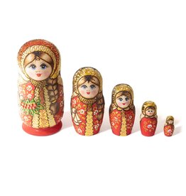 Holiday Matryoshka with Berries in Red