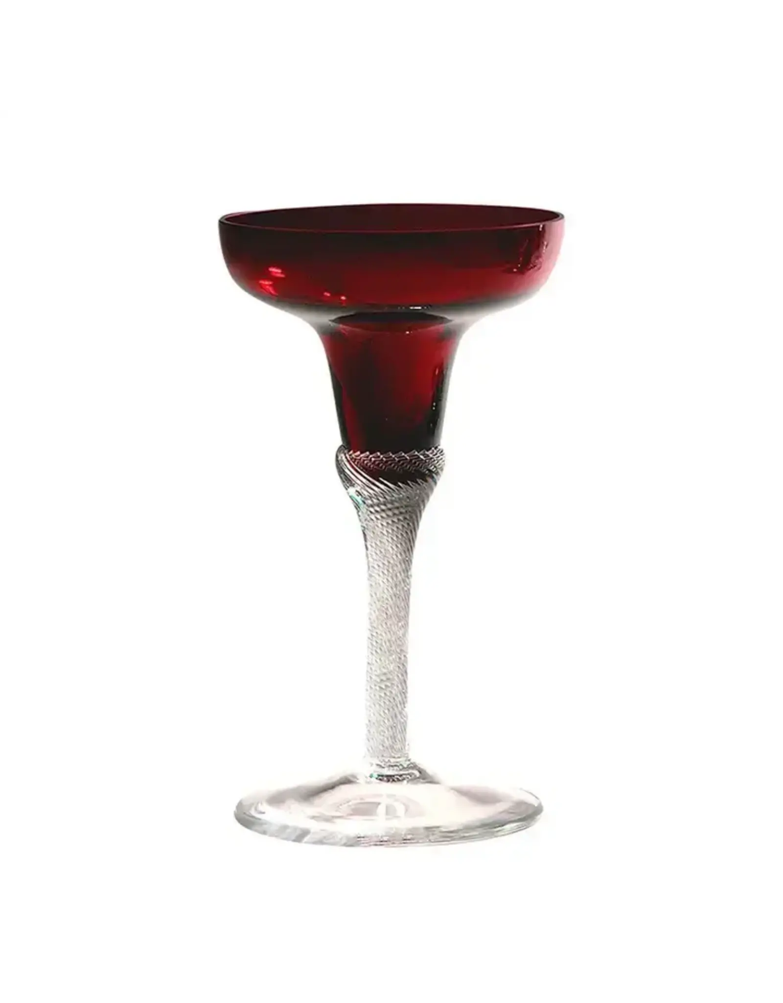 Imperial Ruby Glass Candle Holder