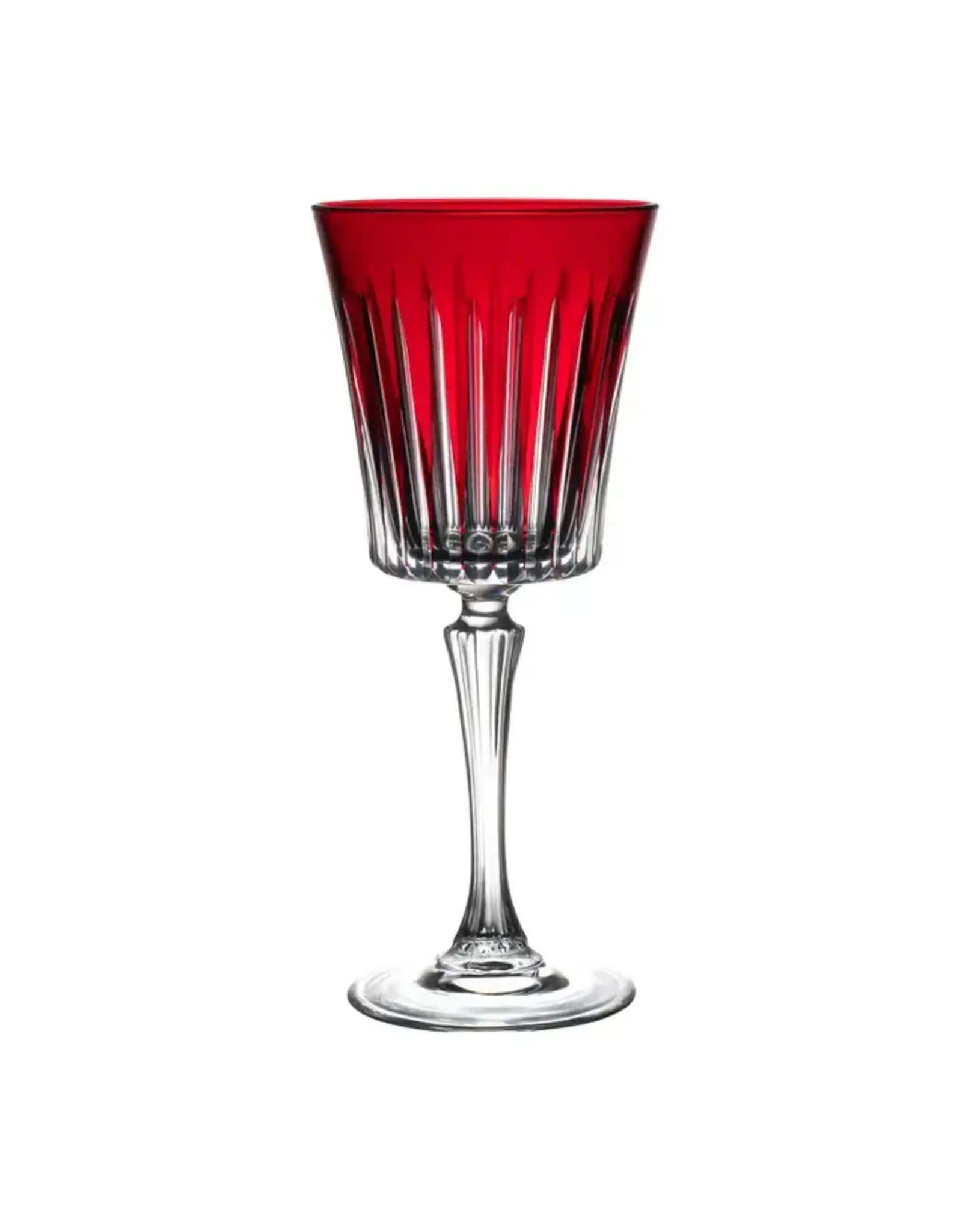 Ruby Red Polish Glass Goblet