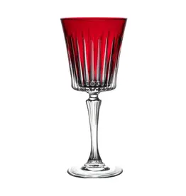 Ruby Red Polish Glass Goblet