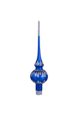 Retro Blue Glass Silver Shimmer Tree Topper