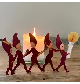 Elves with Candle Cut-Out Decoration