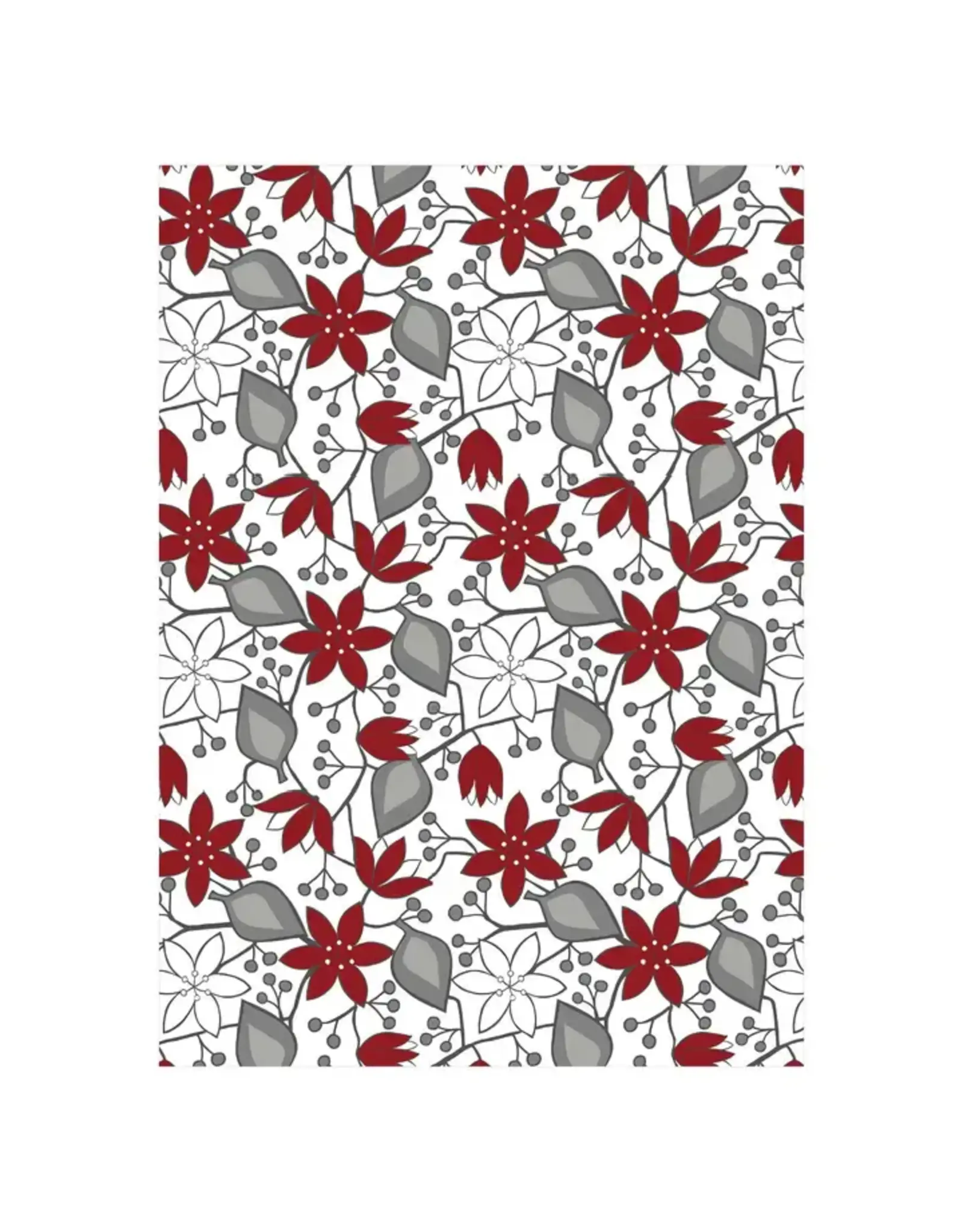 Hellebores Holiday Tea Towel (Red)