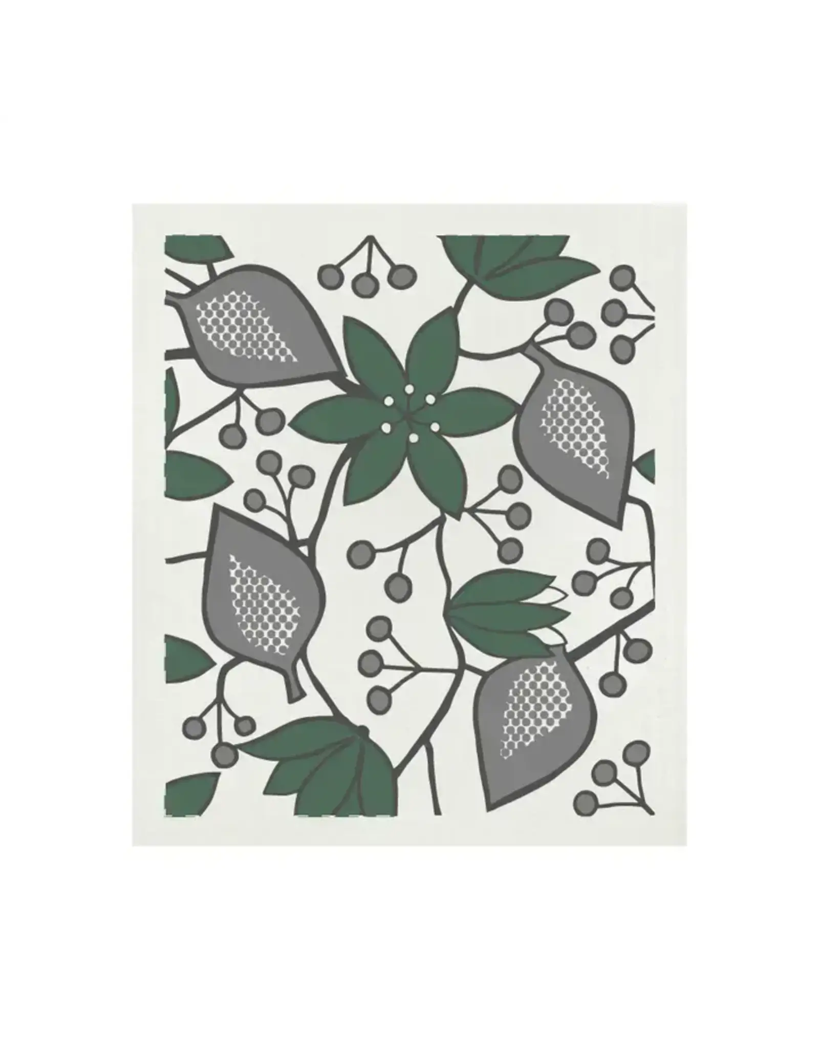 Hellebores Swedish Dishcloth (Green)