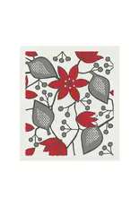 Hellebores Swedish Dishcloth (Red)