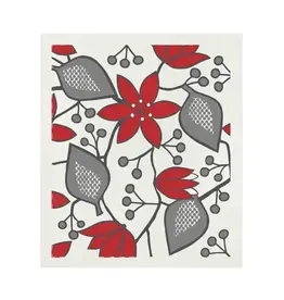 Hellebores Swedish Dishcloth (Red)