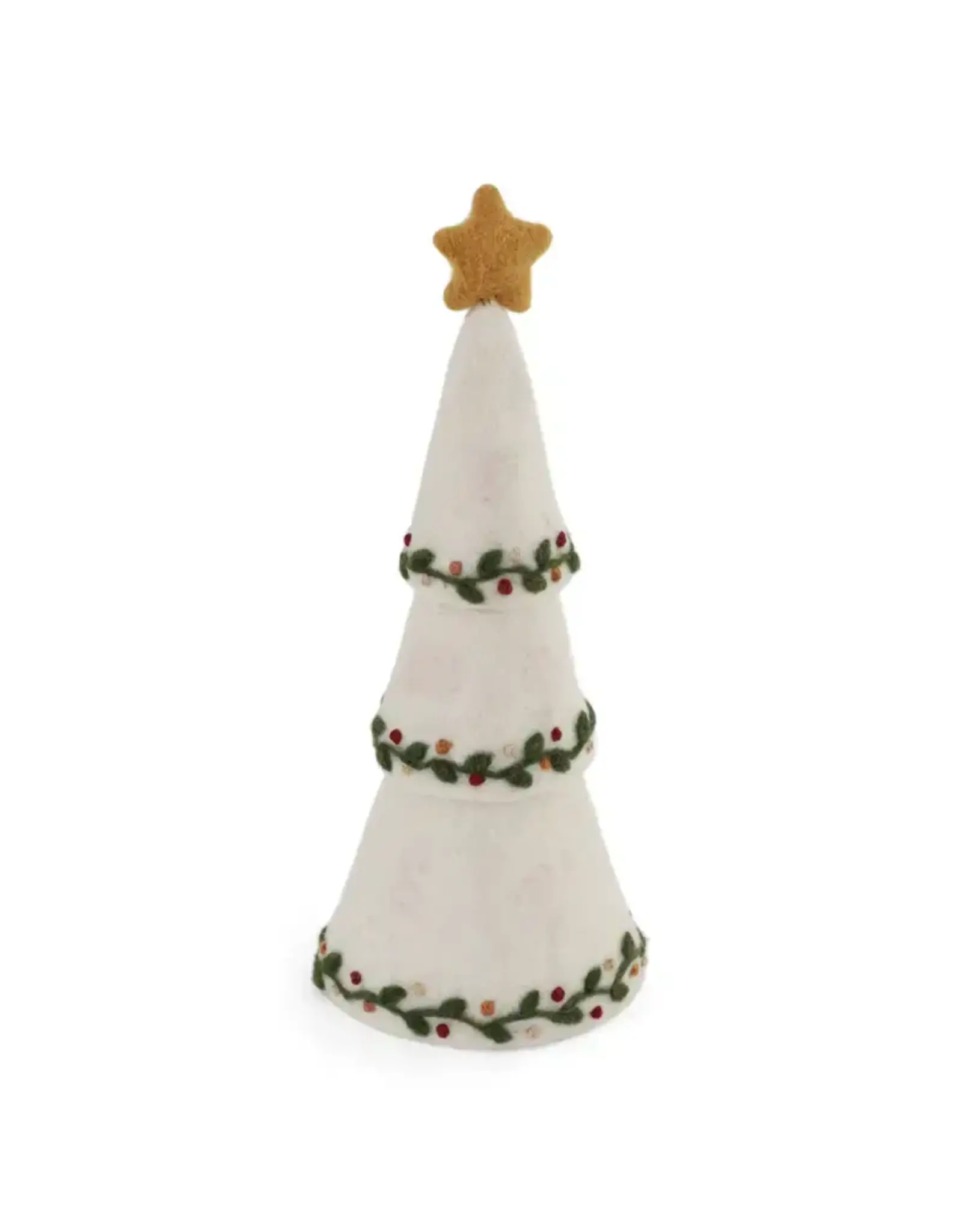 Felted Wool White 3-in-1 Christmas Tree