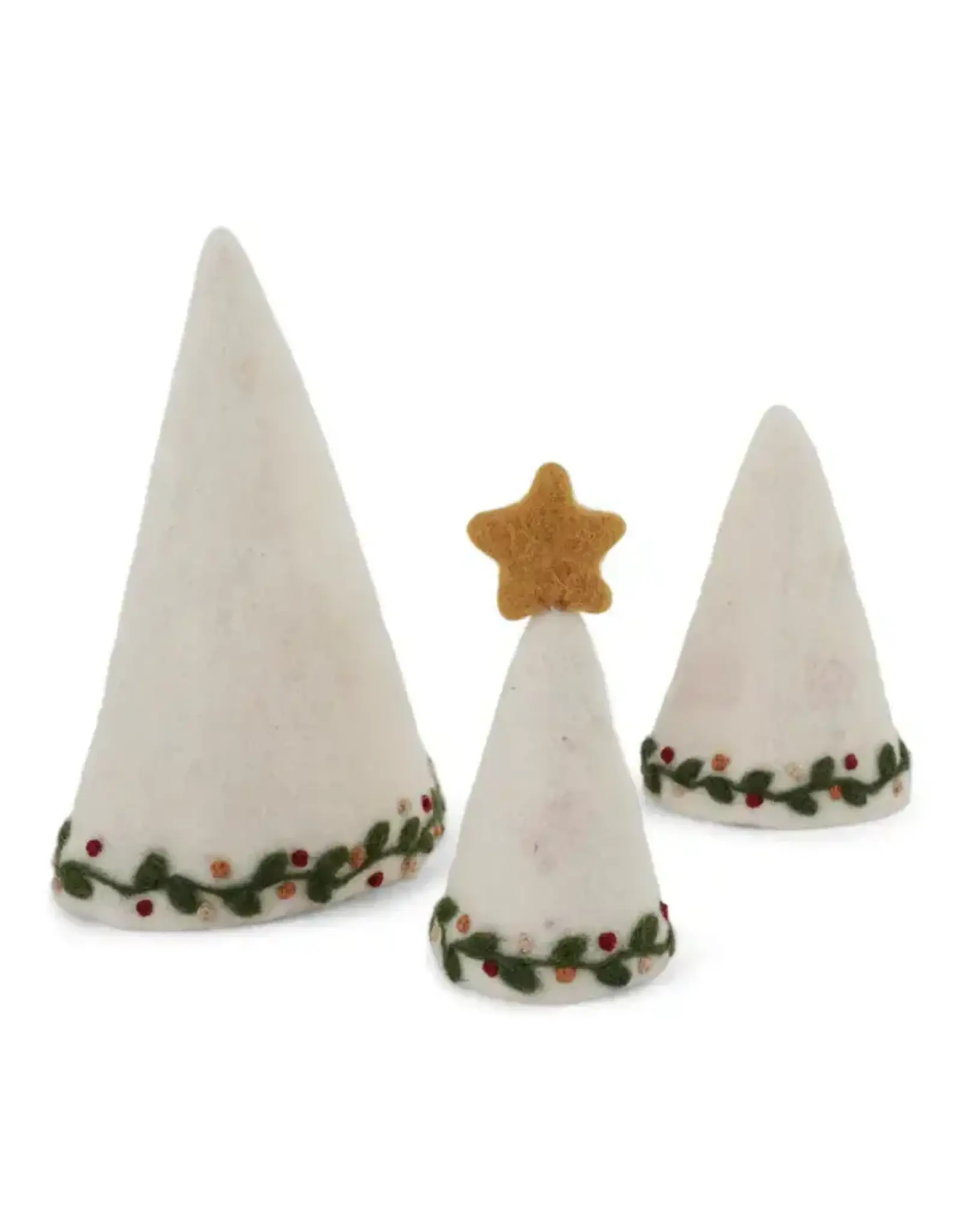 Felted Wool White 3-in-1 Christmas Tree