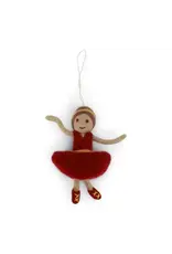 Felted Wool Ballerina in Red Ornament