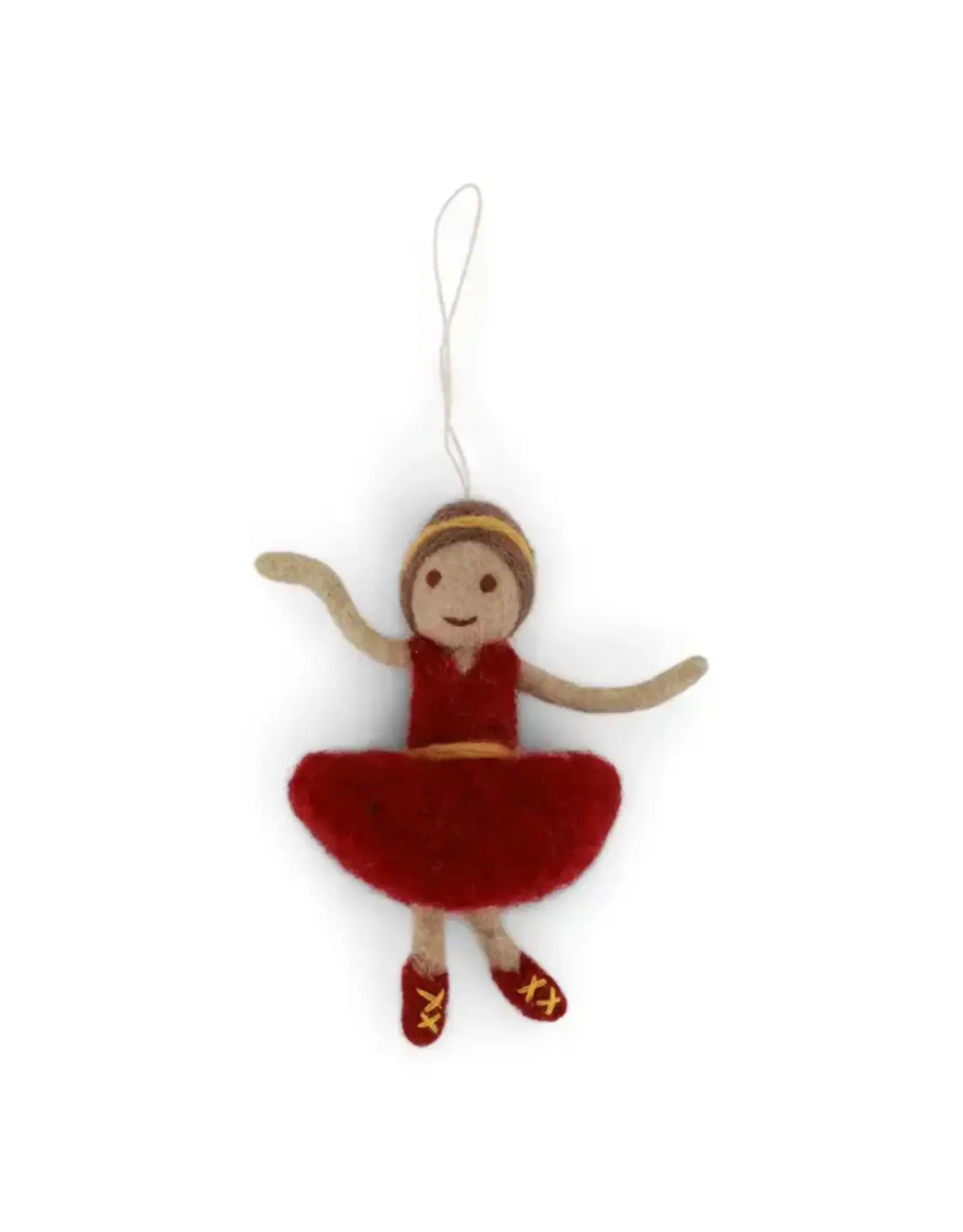 Felted Wool Ballerina in Red Ornament