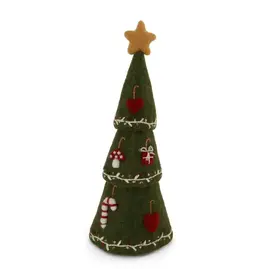 Green Felted Wool Decorated Christmas Tree 3-in-1